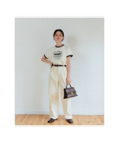 KALENO(カレノ)の「cream tuck denim(デニムパンツ・レディース・アイボリー・FREE)」の4枚目の写真