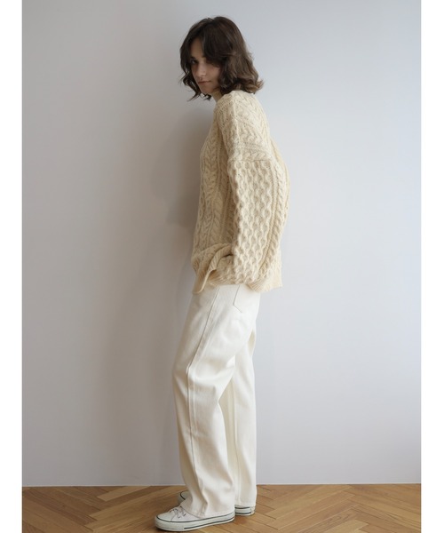 KALENO(カレノ)の「cream tuck denim(デニムパンツ・レディース・アイボリー・FREE)」の10枚目の写真