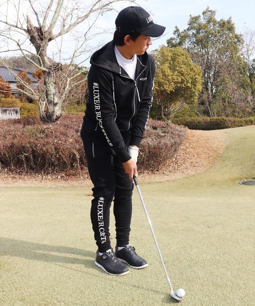 LUXE/R GOLF（ラグジュ ゴルフ）の「(RM)【LUXE/R GOLF】ストレッチ ポンチ コード刺繍 ジョガーパンツ（スウェットパンツ・メンズ・ブラック/杢グレー/ホワイト・X-LARGE/LARGE/MEDIUM）」の17枚目の写真