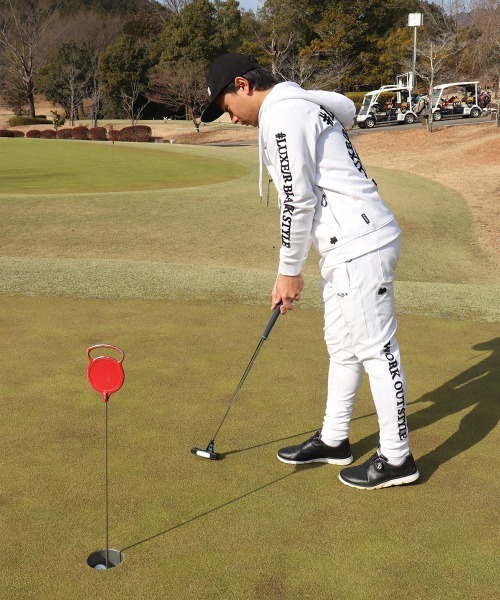 LUXE/R GOLF（ラグジュ ゴルフ）の「(RM)【LUXE/R GOLF】ストレッチ ポンチ コード刺繍 ジョガーパンツ（スウェットパンツ・メンズ・ブラック/杢グレー/ホワイト・X-LARGE/LARGE/MEDIUM）」の18枚目の写真