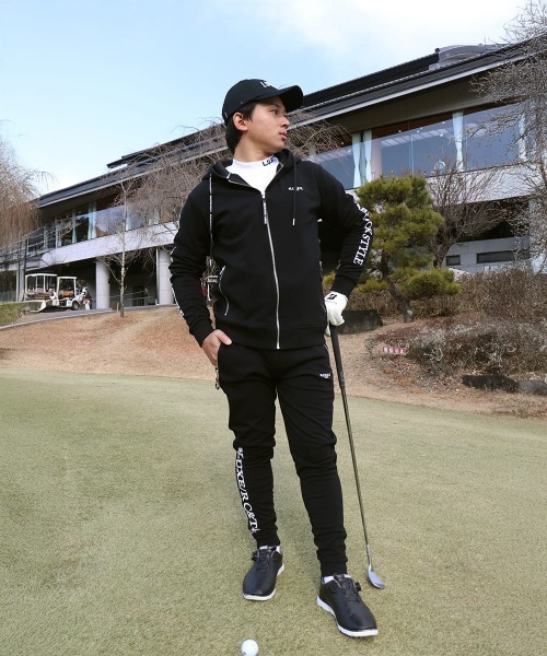 LUXE/R GOLF（ラグジュ ゴルフ）の「(RM)【LUXE/R GOLF】ストレッチ ポンチ コード刺繍 ジョガーパンツ（スウェットパンツ・メンズ・ブラック/杢グレー/ホワイト・X-LARGE/LARGE/MEDIUM）」の6枚目の写真