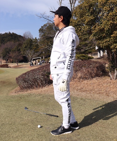 LUXE/R GOLF（ラグジュ ゴルフ）の「(RM)【LUXE/R GOLF】ストレッチ ポンチ コード刺繍 ジョガーパンツ（スウェットパンツ・メンズ・ブラック/杢グレー/ホワイト・X-LARGE/LARGE/MEDIUM）」の10枚目の写真
