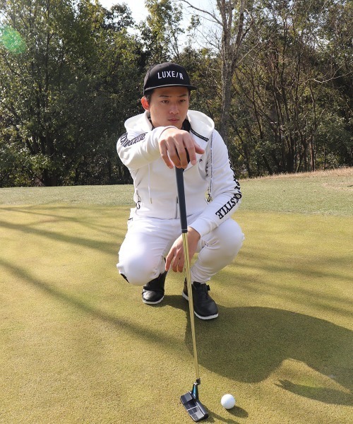 LUXE/R GOLF（ラグジュ ゴルフ）の「(RM)【LUXE/R GOLF】ストレッチ ポンチ コード刺繍 ジョガーパンツ（スウェットパンツ・メンズ・ブラック/杢グレー/ホワイト・X-LARGE/LARGE/MEDIUM）」の13枚目の写真