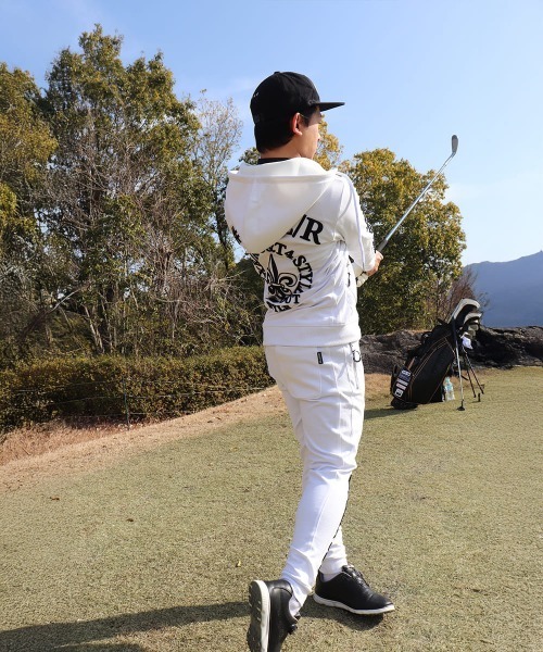LUXE/R GOLF（ラグジュ ゴルフ）の「(RM)【LUXE/R GOLF】ストレッチ ポンチ コード刺繍 ジョガーパンツ（スウェットパンツ・メンズ・ブラック/杢グレー/ホワイト・X-LARGE/LARGE/MEDIUM）」の14枚目の写真