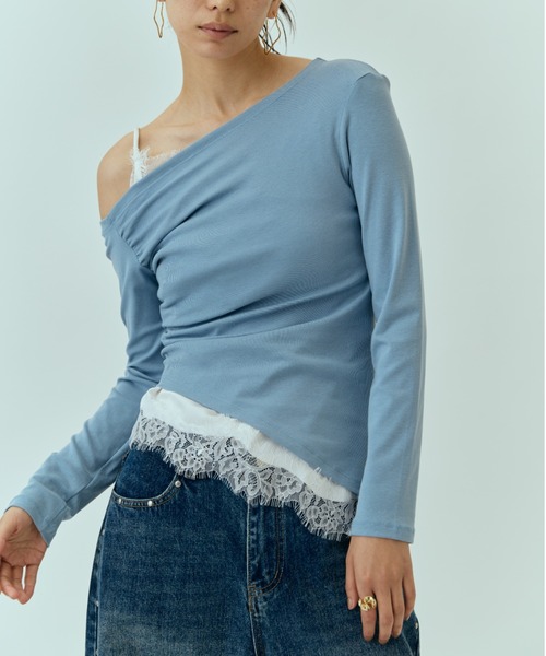 DRWCYS(ドロシーズ)の「アシメレースサテンキャミ(キャミソール・レディース・ホワイト/ブラック・FREE)」の11枚目の写真