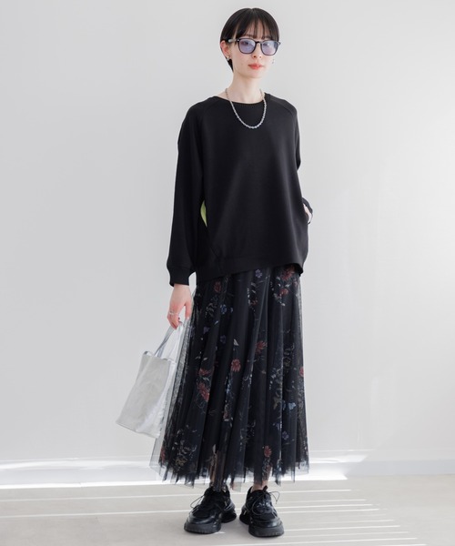 Paradise Picnic（パラダイスピクニック）の「TRANOI. ボタニカルチュールスカート（スカート・レディース・ブラック/ベージュ・FREE）」の6枚目の写真