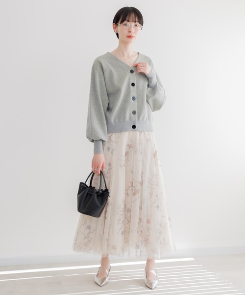 Paradise Picnic（パラダイスピクニック）の「TRANOI. ボタニカルチュールスカート（スカート・レディース・ブラック/ベージュ・FREE）」の12枚目の写真