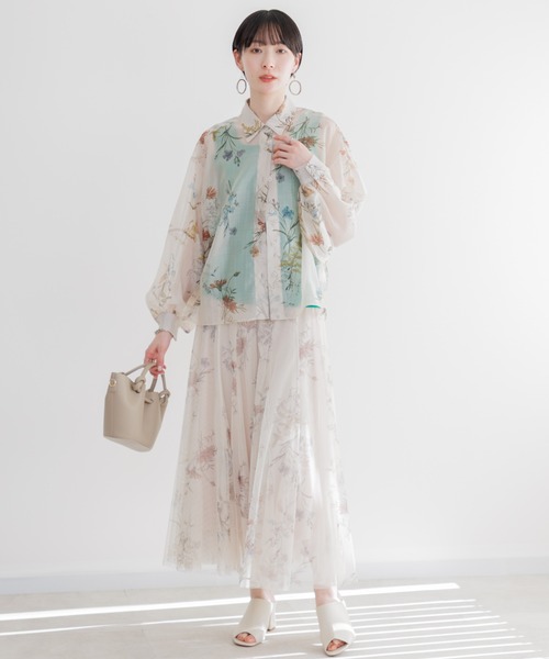 Paradise Picnic（パラダイスピクニック）の「TRANOI. ボタニカルチュールスカート（スカート・レディース・ブラック/ベージュ・FREE）」の10枚目の写真