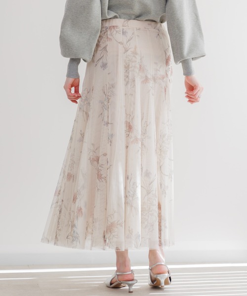 Paradise Picnic（パラダイスピクニック）の「TRANOI. ボタニカルチュールスカート（スカート・レディース・ブラック/ベージュ・FREE）」の16枚目の写真