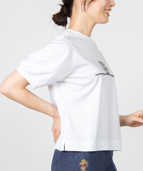 STUDIO PICONE(スタジオピッコーネ)の「チュール刺繍冷感プルオーバー(Tシャツ/カットソー・レディース・ライトブルー/ネイビー/ピンク/ホワイト・M/L/LL)」の15枚目の写真