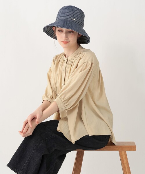 Afternoon Tea（アフタヌーンティー）の「グログランツバ広UVハット（ハット・レディース・ネイビー・ONE SIZE）」の3枚目の写真