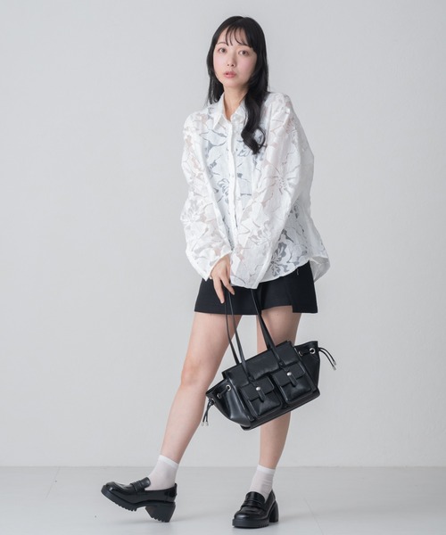 MISCH MASCH（ミッシュマッシュ）の「2026春夏新作 WEB限定 シアー襟付きブラウス（シャツ/ブラウス・レディース・ホワイト・ﾌﾘ-）」の21枚目の写真
