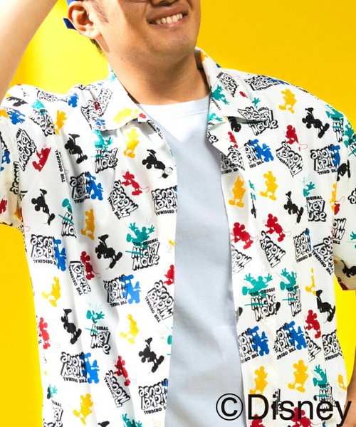 SAKAZEN(サカゼン)の「ディズニー / シャツ 半袖 メンズ 大きいサイズ 『ミッキー』 デザインシャツ 総柄 ロゴプリント オープンカラー アロハシャツ サカゼン80周年記念 オリジナルデザイン Disney (ディズニー)(シャツ/ブラウス・メンズ・ホワイト・X3(6L~7L)/X2(4L~5L)/X1(3L~4L)/LL/L)」の4枚目の写真