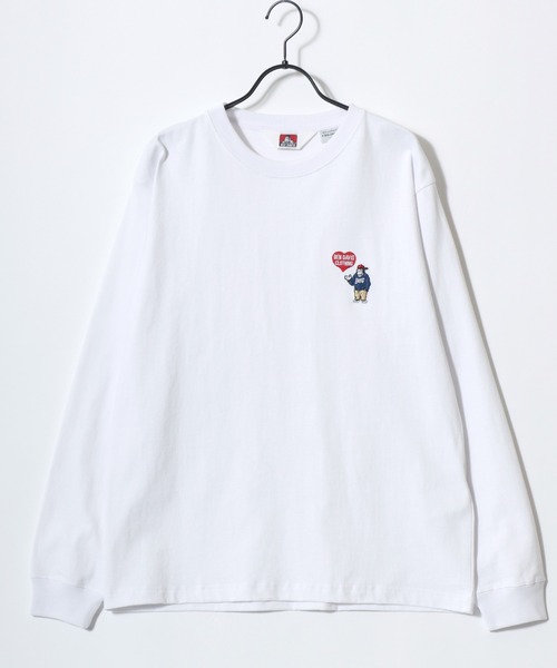BEN DAVIS（ベンデイビス）の「BEN DAVIS/ベンデイビス HEART GORILLA LS TEE/ハートゴリラ ロゴ ワンポイント刺繍 ロングスリーブTシャツ/ロンT/レディース メンズ（Tシャツ/カットソー・メンズ・ブラック/ホワイト/ピンク・M/L/XL）」の7枚目の写真