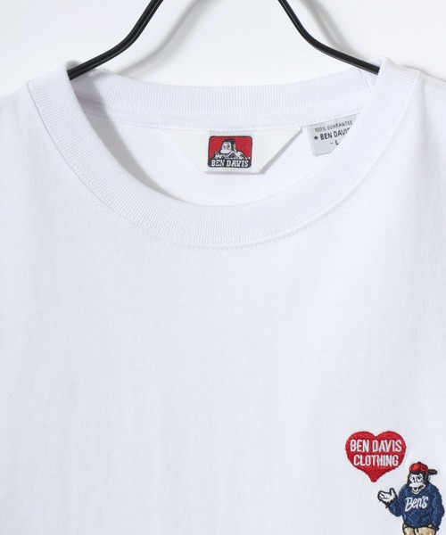 BEN DAVIS（ベンデイビス）の「BEN DAVIS/ベンデイビス HEART GORILLA LS TEE/ハートゴリラ ロゴ ワンポイント刺繍 ロングスリーブTシャツ/ロンT/レディース メンズ（Tシャツ/カットソー・メンズ・ブラック/ホワイト/ピンク・M/L/XL）」の11枚目の写真