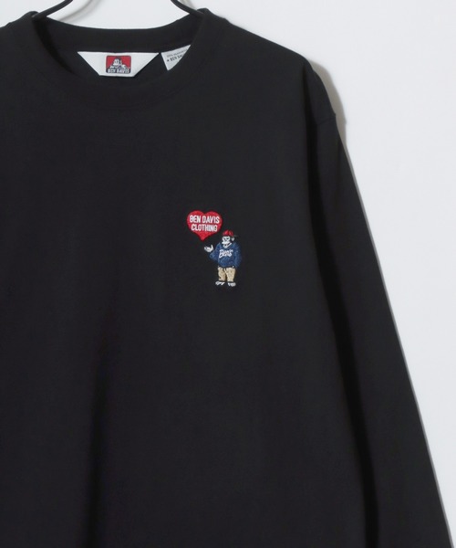 BEN DAVIS（ベンデイビス）の「BEN DAVIS/ベンデイビス HEART GORILLA LS TEE/ハートゴリラ ロゴ ワンポイント刺繍 ロングスリーブTシャツ/ロンT/レディース メンズ（Tシャツ/カットソー・メンズ・ブラック/ホワイト/ピンク・M/L/XL）」の5枚目の写真