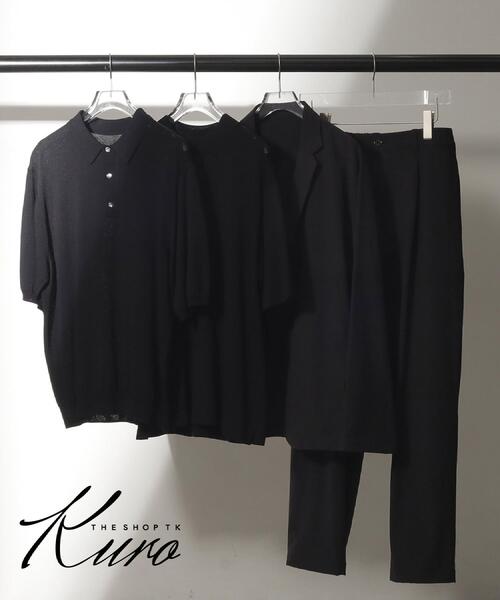 THE SHOP TK (ザ ショップ ティーケー )の「《KURO》半袖ニットポロシャツ 接触冷感(ポロシャツ・メンズ・ブラック・01/02/03/04)」の9枚目の写真