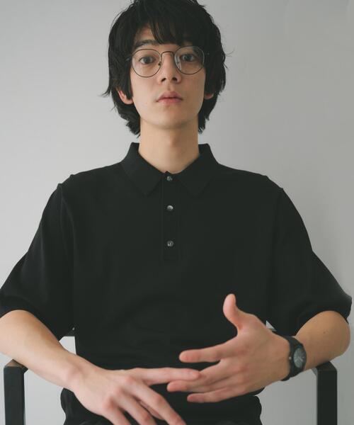 THE SHOP TK (ザ ショップ ティーケー )の「《KURO》半袖ニットポロシャツ 接触冷感(ポロシャツ・メンズ・ブラック・01/02/03/04)」の10枚目の写真