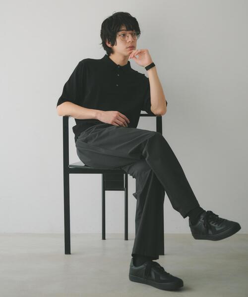 THE SHOP TK (ザ ショップ ティーケー )の「《KURO》半袖ニットポロシャツ 接触冷感(ポロシャツ・メンズ・ブラック・01/02/03/04)」の11枚目の写真