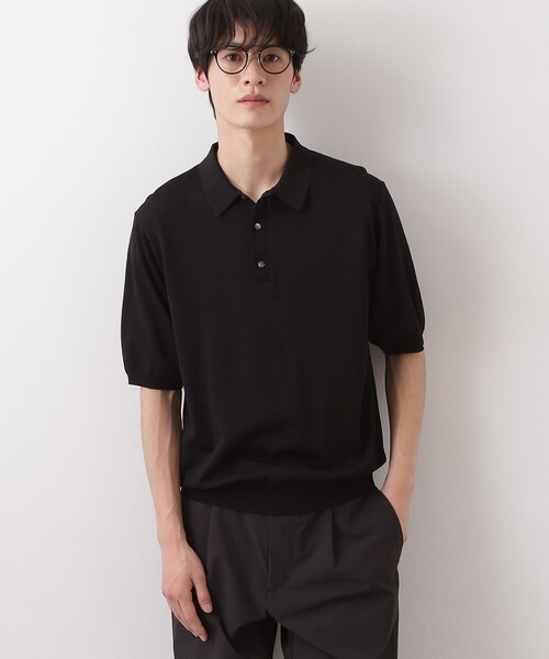 THE SHOP TK (ザ ショップ ティーケー )の「《KURO》半袖ニットポロシャツ 接触冷感(ポロシャツ・メンズ・ブラック・01/02/03/04)」の13枚目の写真
