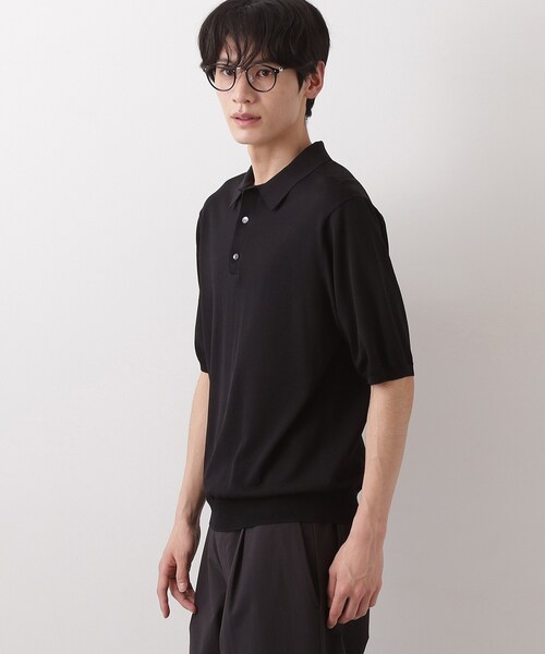 THE SHOP TK (ザ ショップ ティーケー )の「《KURO》半袖ニットポロシャツ 接触冷感(ポロシャツ・メンズ・ブラック・01/02/03/04)」の14枚目の写真