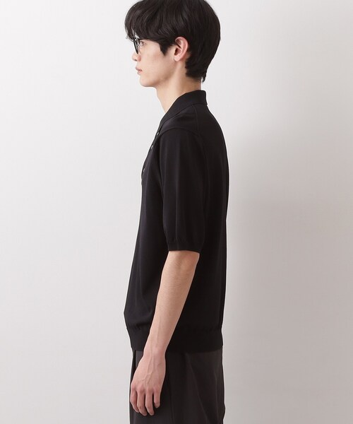 THE SHOP TK (ザ ショップ ティーケー )の「《KURO》半袖ニットポロシャツ 接触冷感(ポロシャツ・メンズ・ブラック・01/02/03/04)」の3枚目の写真