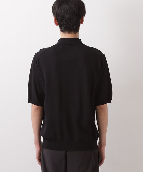 THE SHOP TK (ザ ショップ ティーケー )の「《KURO》半袖ニットポロシャツ 接触冷感(ポロシャツ・メンズ・ブラック・01/02/03/04)」の4枚目の写真