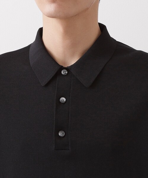 THE SHOP TK (ザ ショップ ティーケー )の「《KURO》半袖ニットポロシャツ 接触冷感(ポロシャツ・メンズ・ブラック・01/02/03/04)」の5枚目の写真