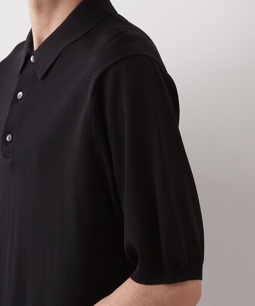 THE SHOP TK (ザ ショップ ティーケー )の「《KURO》半袖ニットポロシャツ 接触冷感(ポロシャツ・メンズ・ブラック・01/02/03/04)」の6枚目の写真