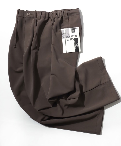 Lazar(ラザル)の「WIDE STRAIGT ONE TUCK SLACKS/TRストレッチ ワイドシルエット ストレート ワンタック スラックス/レディース メンズ(スラックス・メンズ・ブラック/ブラウン・M/L)」の2枚目の写真