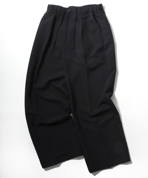 Lazar(ラザル)の「WIDE STRAIGT ONE TUCK SLACKS/TRストレッチ ワイドシルエット ストレート ワンタック スラックス/レディース メンズ(スラックス・メンズ・ブラック/ブラウン・M/L)」の3枚目の写真