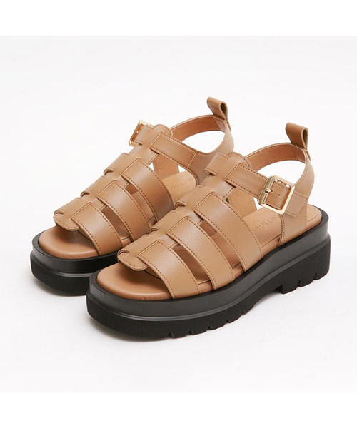 MAC MOC(マックモック)の「トップ3カラー チャンキー フィッシャーマンサンダル 6cm(サンダル・レディース・Cream/ブラック/Beige・23cm/23.5cm/24cm/24.5cm/25cm/22.5cm)」の1枚目の写真