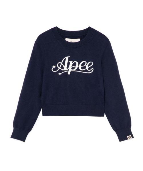 APEE BY A BATHING APE(エイピーバイアベイシングエイプ)の「MID SLEEVES SWEATER(ニット/セーター・レディース・グレー/ネイビー・SMALL/X-SMALL)」の2枚目の写真