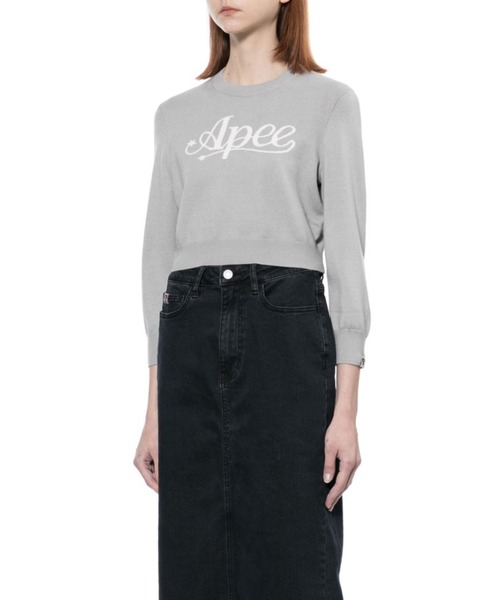 APEE BY A BATHING APE(エイピーバイアベイシングエイプ)の「MID SLEEVES SWEATER(ニット/セーター・レディース・グレー/ネイビー・SMALL/X-SMALL)」の5枚目の写真