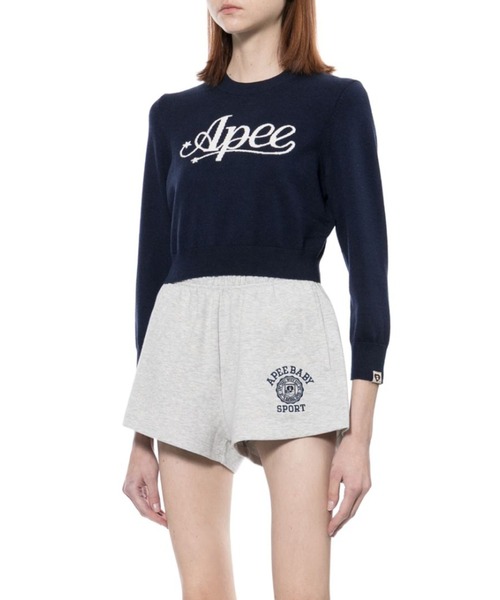APEE BY A BATHING APE(エイピーバイアベイシングエイプ)の「MID SLEEVES SWEATER(ニット/セーター・レディース・グレー/ネイビー・SMALL/X-SMALL)」の6枚目の写真