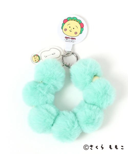 studio CLIP（スタディオクリップ）の「フェイクファーボールスマホストラップ[COJI‐COJIコラボ2026]（スマホグッズ・レディース・ライトブルー/ピンク・FREE）」の2枚目の写真