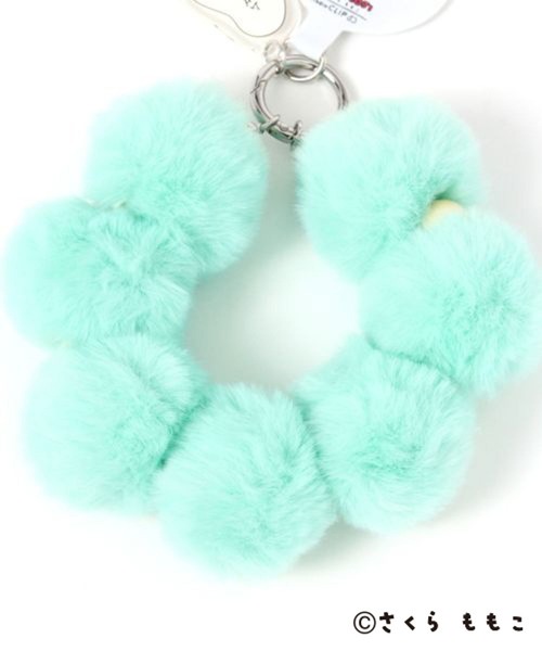 studio CLIP（スタディオクリップ）の「フェイクファーボールスマホストラップ[COJI‐COJIコラボ2026]（スマホグッズ・レディース・ライトブルー/ピンク・FREE）」の6枚目の写真