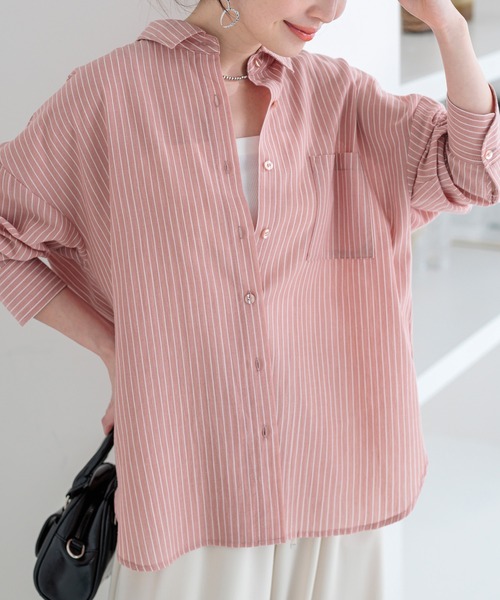 BELLUNA PLUS(ベルーナ)の「バックシャーリングデザインシャツ(シャツ/ブラウス・レディース・コーラル/イエロー/ホワイト系/サックスブルー・MEDIUM/LARGE/X-LARGE)」の14枚目の写真