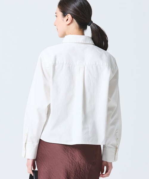 LACOSTE(ラコステ)の「デニムクロップドシャツ(シャツ/ブラウス・レディース・ブルー/オフホワイト・38/40/36/34)」の9枚目の写真
