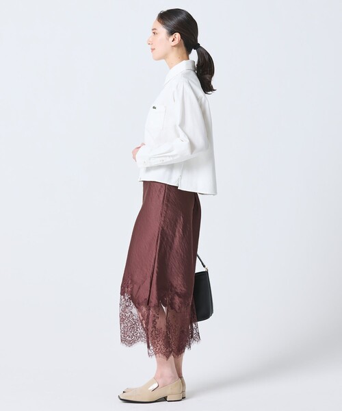LACOSTE(ラコステ)の「デニムクロップドシャツ(シャツ/ブラウス・レディース・ブルー/オフホワイト・38/40/36/34)」の11枚目の写真