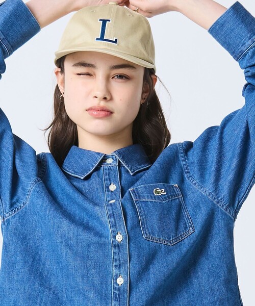 LACOSTE(ラコステ)の「デニムクロップドシャツ(シャツ/ブラウス・レディース・ブルー/オフホワイト・38/40/36/34)」の17枚目の写真