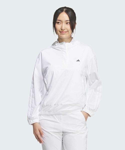 スリーストライプス長袖フードアノラックジャケット【adidas Golf