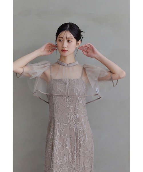 niana(ニアナ)の「ボレロセットフラワースパンコールドレス 2点セット キャミワンピース 結婚式 二次会 同窓会 パーティードレス オケージョンドレス お呼ばれ(ドレス・レディース・グリーン/チャコール/ブラック/グレイッシュベージュ・L/M/S)」の22枚目の写真