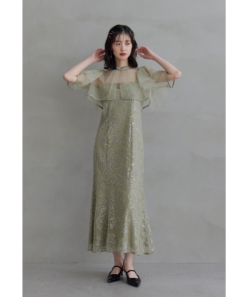niana(ニアナ)の「ボレロセットフラワースパンコールドレス 2点セット キャミワンピース 結婚式 二次会 同窓会 パーティードレス オケージョンドレス お呼ばれ(ドレス・レディース・グリーン/チャコール/ブラック/グレイッシュベージュ・L/M/S)」の18枚目の写真