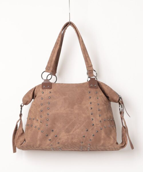 IO(イオ)(イオ)の「HERB/Studded 2Way Boston Bag/2ウェイボストンバッグ(ボストンバッグ・レディース・ベージュ/ブラウン・FREE)」の2枚目の写真