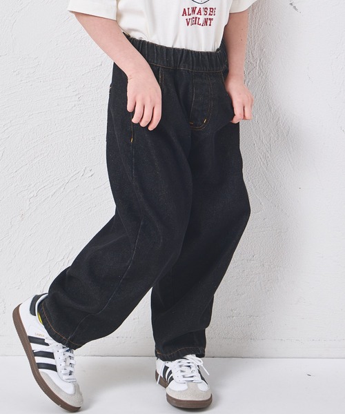 pairmanon（ペアマノン）の「ユニセックス ネームタグ付き カーブデニムパンツ（デニムパンツ・キッズ・インディゴブルー/ブラック/ライトブルー・100/110/120/130/140/150/90）」の4枚目の写真