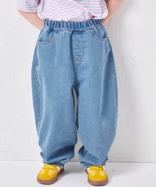 pairmanon（ペアマノン）の「ユニセックス ネームタグ付き カーブデニムパンツ（デニムパンツ・キッズ・インディゴブルー/ブラック/ライトブルー・100/110/120/130/140/150/90）」の8枚目の写真