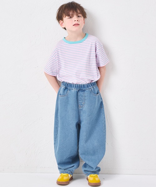 pairmanon（ペアマノン）の「ユニセックス ネームタグ付き カーブデニムパンツ（デニムパンツ・キッズ・インディゴブルー/ブラック/ライトブルー・100/110/120/130/140/150/90）」の11枚目の写真