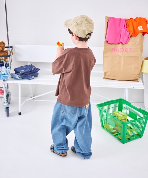 pairmanon（ペアマノン）の「ユニセックス ネームタグ付き カーブデニムパンツ（デニムパンツ・キッズ・インディゴブルー/ブラック/ライトブルー・100/110/120/130/140/150/90）」の16枚目の写真