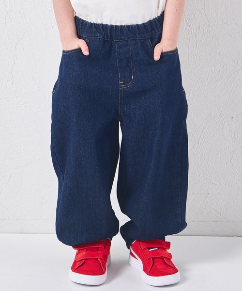 pairmanon（ペアマノン）の「ユニセックス ネームタグ付き カーブデニムパンツ（デニムパンツ・キッズ・インディゴブルー/ブラック/ライトブルー・100/110/120/130/140/150/90）」の18枚目の写真